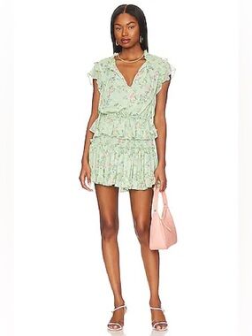 Misa Los Angeles Lilian Mini Dress in Sage Botanica Mix Size S